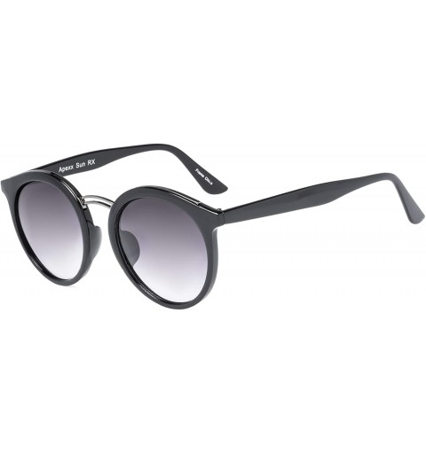 Round Round Classic Retro Premium Nylon Sunglasses 100% UV protection for women - Black - CW18XSGZ5TC $20.89