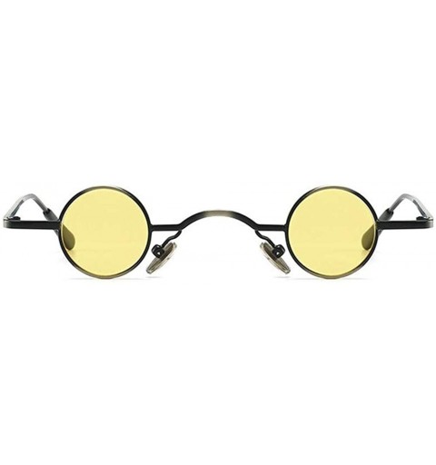 Round New round hip hop candy color sunglasses female brand design metal small frame punk sun glasses - Yellow - CO18UKEIHZL ...