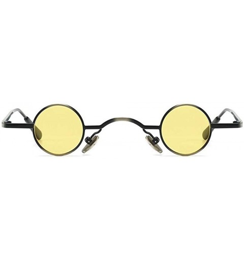 Round New round hip hop candy color sunglasses female brand design metal small frame punk sun glasses - Yellow - CO18UKEIHZL ...