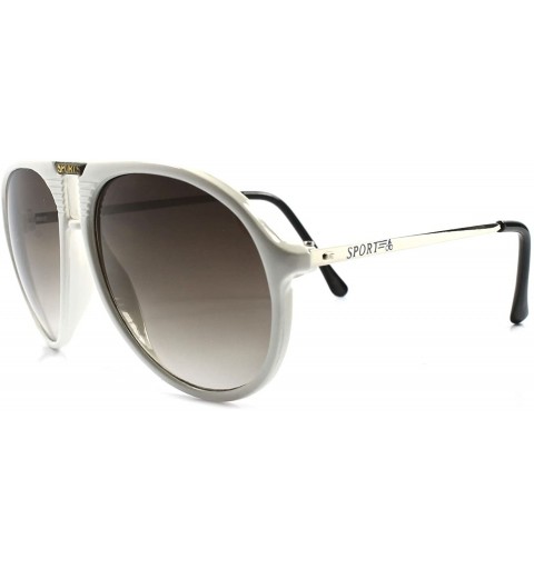 Aviator Classic 80s 90s Vintage Air Force Style Turbo Oversized Matte Sunglasses - White - C718936X0Z3 $10.83