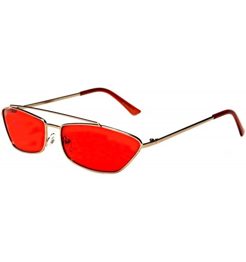 Rectangular Womens Medal Low Profile Indoor Sunglasses - Rated Ages 16-30 - Red - CK18LGW808G $8.65