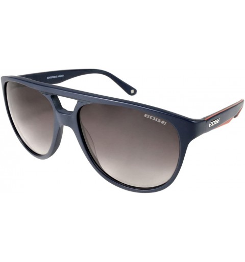 Aviator Women's Handmade Acetate Frame Flat-Top Aviator Sunglasses HM241 - Matte Blue - CU11L1NT7Z1 $32.75