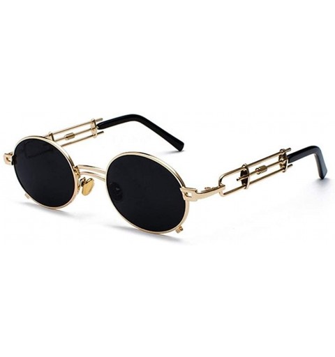 Round Steampunk Sunglasses for Women Metal Round Frame Eyewear UV400 - 9 - CC190DYSG2S $8.65