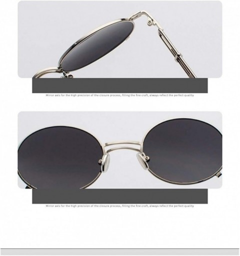 Round Steampunk Sunglasses for Women Metal Round Frame Eyewear UV400 - 9 - CC190DYSG2S $8.65