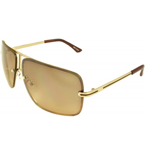 Rimless TU9309 Rimless Fashion Sunglasses - Gold Brown - CS11DN2BO77 $8.86