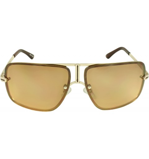 Rimless TU9309 Rimless Fashion Sunglasses - Gold Brown - CS11DN2BO77 $8.86