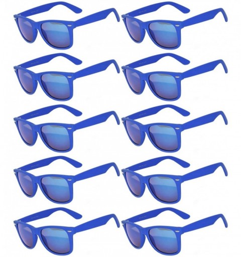 Rimless Vintage Mirrored Lens Sunglasses Matte Frame 10 Pack in Multiple Colors OWL. - 10_pairs_d_blue_matte - CI188ZW883S $3...