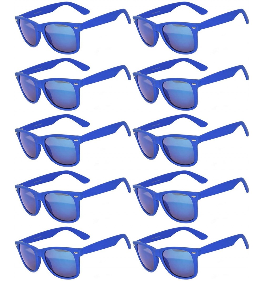Rimless Vintage Mirrored Lens Sunglasses Matte Frame 10 Pack in Multiple Colors OWL. - 10_pairs_d_blue_matte - CI188ZW883S $3...