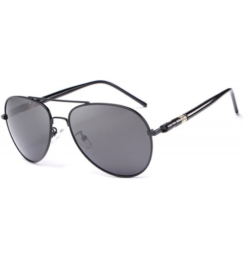 Sport Classic Metal Frame Driving Polarized Aviator Sunglasses for Men and Women - Black - CO12IBWOFUL $46.61