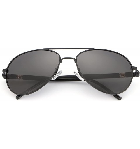 Sport Classic Metal Frame Driving Polarized Aviator Sunglasses for Men and Women - Black - CO12IBWOFUL $29.44