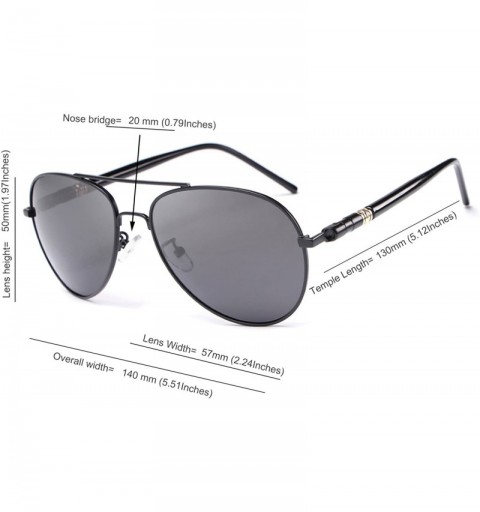 Sport Classic Metal Frame Driving Polarized Aviator Sunglasses for Men and Women - Black - CO12IBWOFUL $29.44