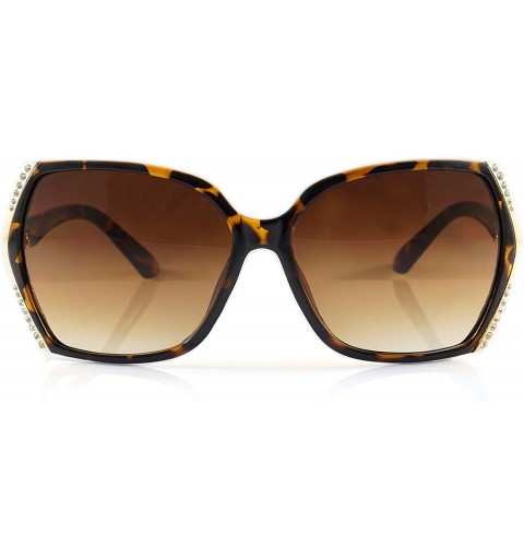 Butterfly Luxury Classic Oversize Jewel Defined Temple Butterfly Sunglasses A234 - Tortoise Brown - CX18IQDAEUD $14.27