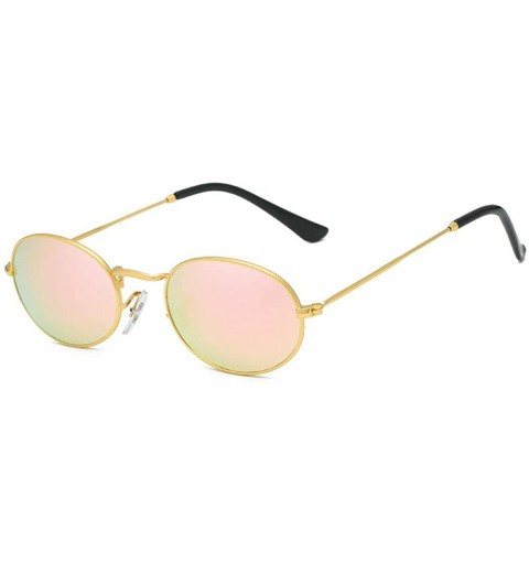 Goggle Sunglasses Colour Film Reflective Glasses Round Glasses Frame Metal Ladies Sunglasses - CS18TMOTDC0 $9.92