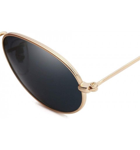 Goggle Sunglasses Colour Film Reflective Glasses Round Glasses Frame Metal Ladies Sunglasses - CS18TMOTDC0 $9.92