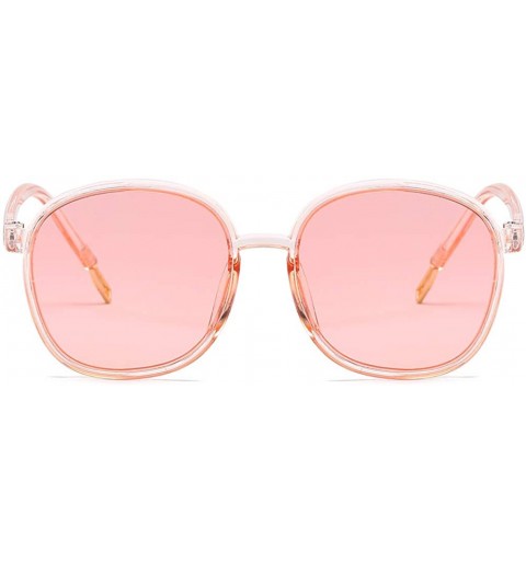 Round Unisex Sunglasses Retro Black Drive Holiday Round Non-Polarized UV400 - Pink - C918R0RC60H $6.98