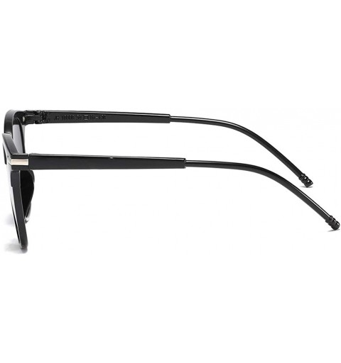 Oval Unisex Sunglasses Retro Black Drive Holiday Oval Non-Polarized UV400 - Black - C818R94M8HH $9.57