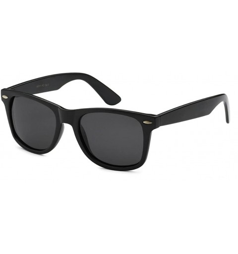 Wrap Retro Rewind Polarized Sunglasses (Black Gloss - Polarized) - CJ12K5KN50X $20.97