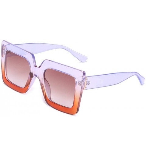 Oversized Oversized Sunglasses Transparent Outdoor - Blue - CN197TXEO6T $30.14
