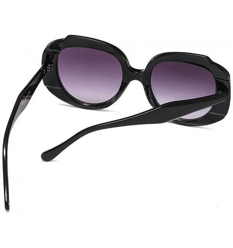 Round Fashion New Big Round Sunglasses Women Ultralight Vintage Square Leopard Sun Glasses Mens Goggle - Black&grey - CD18AH8...