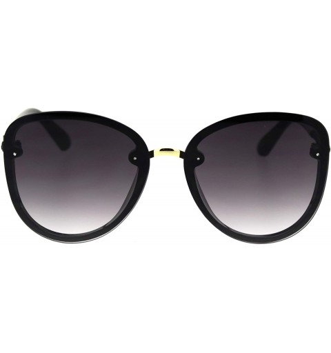 Butterfly Womens Exposed Lens Edge Chic Butterfly Diva Sunglasses - Black Smoke - C618SWENTQH $23.27