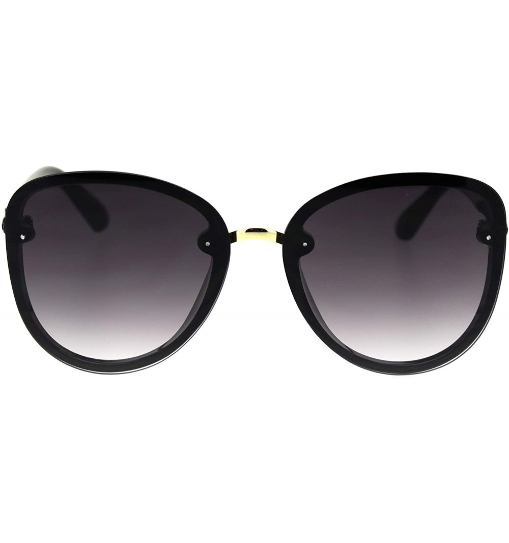 Butterfly Womens Exposed Lens Edge Chic Butterfly Diva Sunglasses - Black Smoke - C618SWENTQH $12.55
