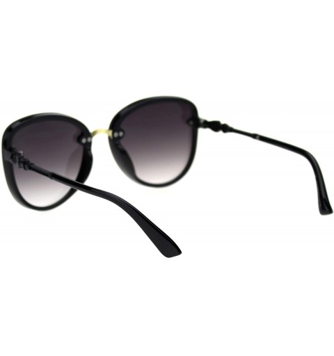Butterfly Womens Exposed Lens Edge Chic Butterfly Diva Sunglasses - Black Smoke - C618SWENTQH $12.55