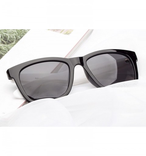 Square Linno Oversized Square Sunglasses for Men Women Coating Mirror Lens UV400 - Grey - CW18LX50C92 $14.26