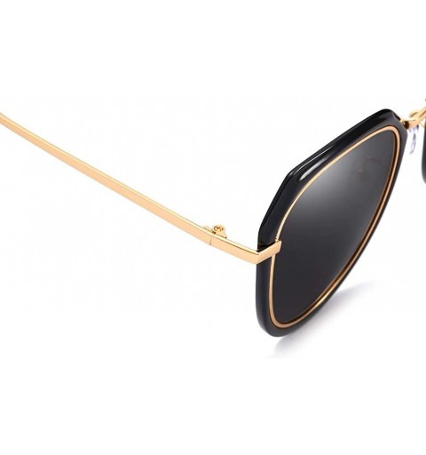 Oval Women Sunglasses Retro Black Drive Holiday Oval Polarized UV400 - Black - CJ18R5TNMN8 $11.88