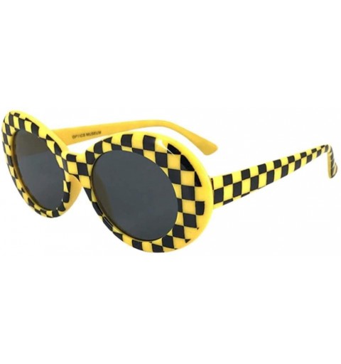 Rectangular Clout Goggles Oval Sunglasses Vintage Mod Style Retro Kurt Cobain Cateye (B) - B - CW18CZZO92L $9.24