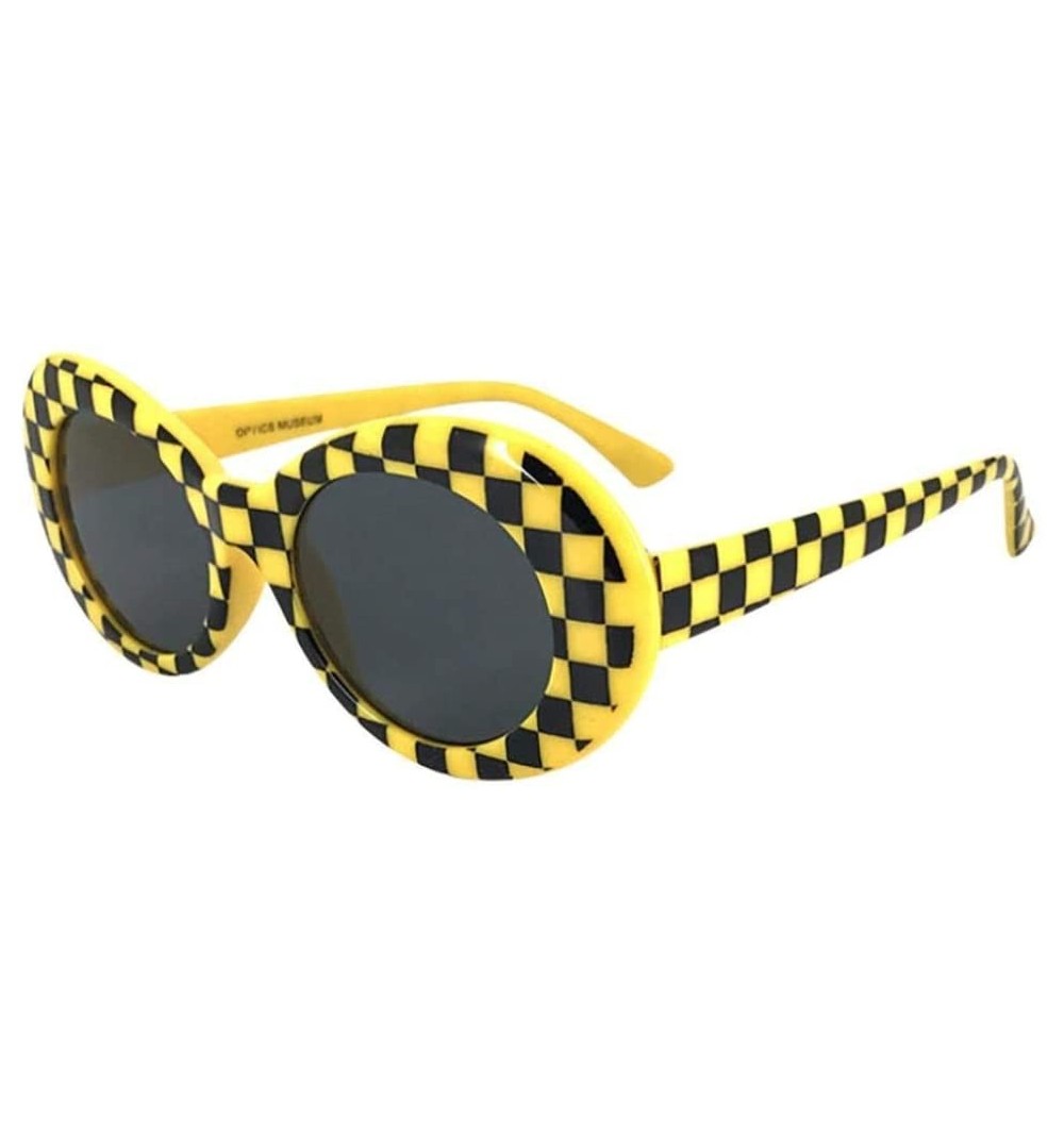 Rectangular Clout Goggles Oval Sunglasses Vintage Mod Style Retro Kurt Cobain Cateye (B) - B - CW18CZZO92L $9.24