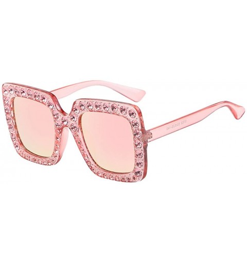 Sport Womens Fashion Rhinestones Quadrate Metal Frame Classic Sunglasses - Multicolor C - C6196X6TKX6 $10.06