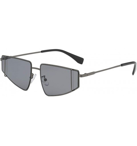 Oval UV Protection Sunglasses for Women Men Full rim frame Cat-Eye Shaped Acrylic Lens Plastic Frame Sunglass - Gray - C81903...