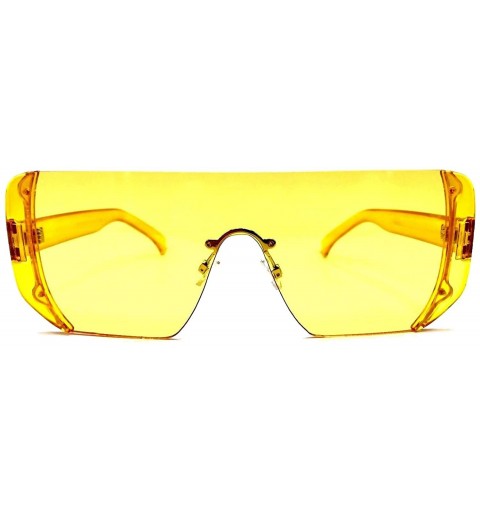 Square NEW MODEL 2018!!! New OVERSIZED Women Sunglasses Flat Top Square - Yellow Sun - CJ18CZATHQ8 $8.25