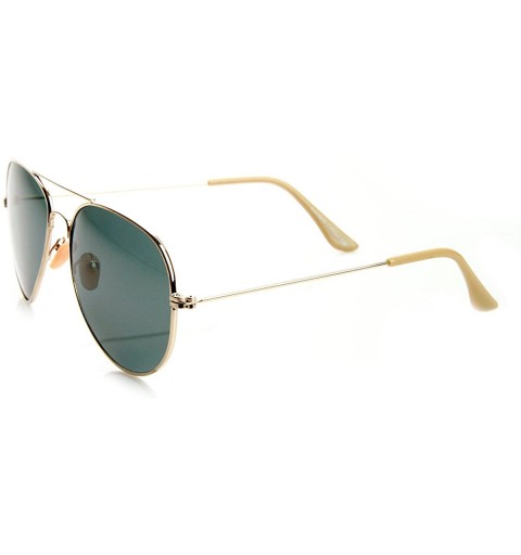 Aviator Classic Original Pilot Metal Aviator Sunglasses (Gold) - CH11E0Y3MPJ $7.97