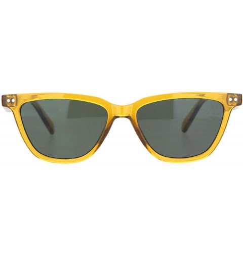 Cat Eye Womens Retro Vintage Narrow Thin Cat Eye Plastic Sunglasses - Yellow Green - C518NDGA0Q8 $9.82