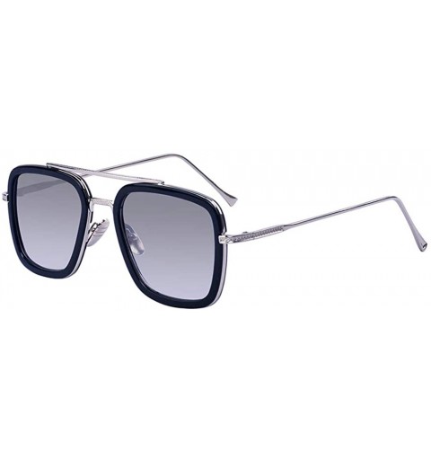 Aviator Retro Aviator Square Iron Man Sunglasses Tony Stark Glasses Eyewear Metal Frame for Men Women - C618WGG6L6R $17.13
