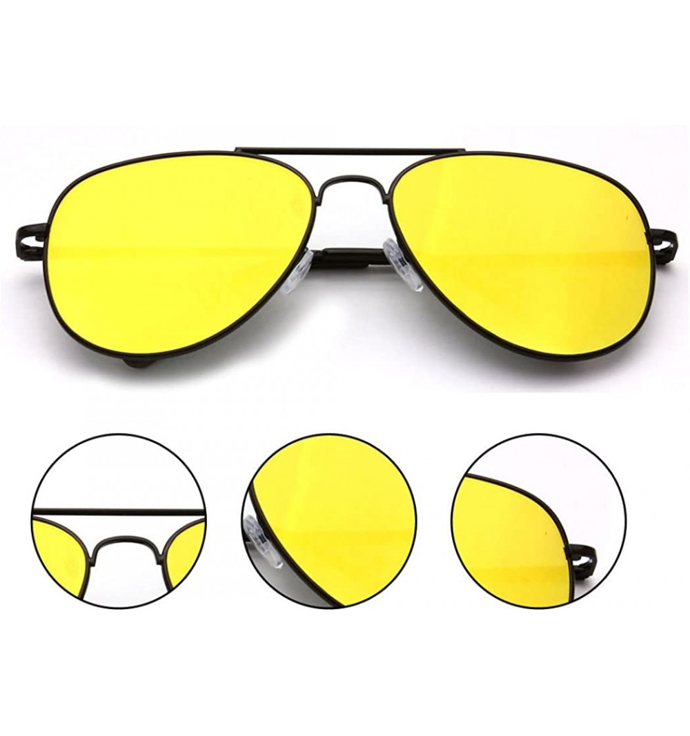 Aviator Ultra Light Weight Sport Aviator Sunglasses UV400 - Black Yellow - C612KW99XCB $7.73