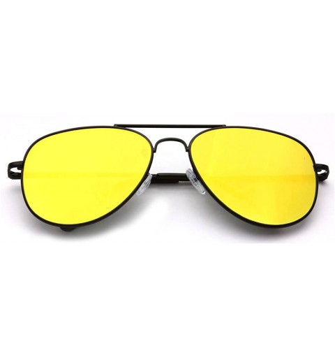 Aviator Ultra Light Weight Sport Aviator Sunglasses UV400 - Black Yellow - C612KW99XCB $7.73