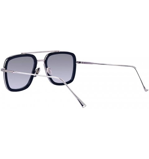 Aviator Retro Aviator Square Iron Man Sunglasses Tony Stark Glasses Eyewear Metal Frame for Men Women - C618WGG6L6R $11.50