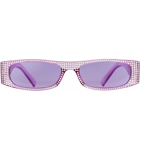 Rectangular Sunglasses Rhinestone Fashion Rectangular - C7 - CF18W4WMM49 $22.37