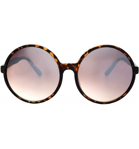 Wrap Retro Chunky Frame Ocean Colored Lens Oversized Round Sunglasses Gift Box - 6-tortoise - CP18EQ7Q5OA $13.03