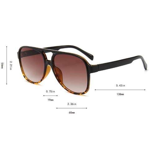 Classic Aviator Sunglasses - 100% UV Protection - Leopard - CR18HS5N6E5