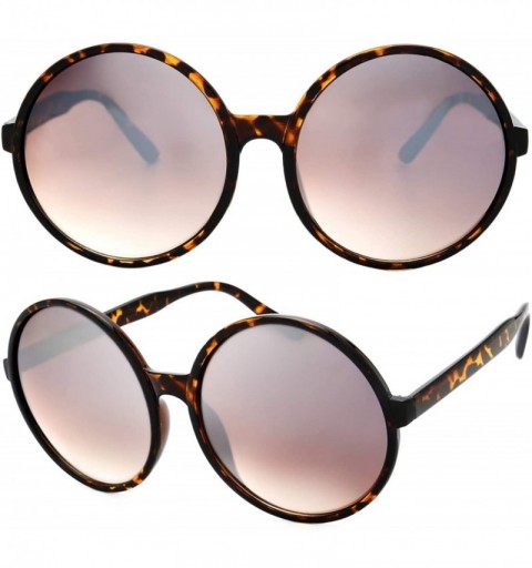 Wrap Retro Chunky Frame Ocean Colored Lens Oversized Round Sunglasses Gift Box - 6-tortoise - CP18EQ7Q5OA $13.03
