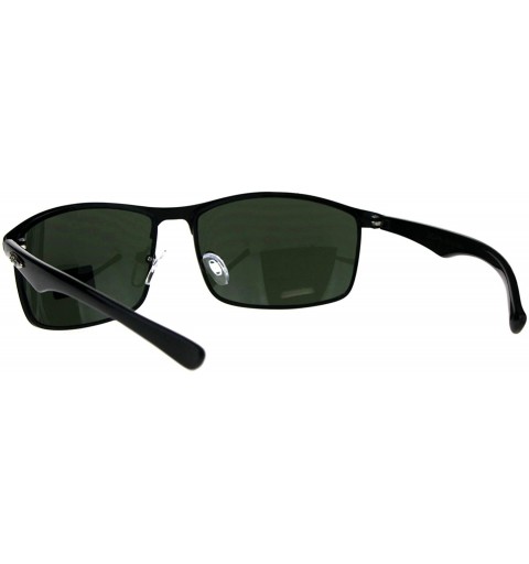 Sport Xloop Sunglasses Mens Designer Fashion Rectangular Shades UV 400 - Black (Green) - CI18E2T0DGN $9.66