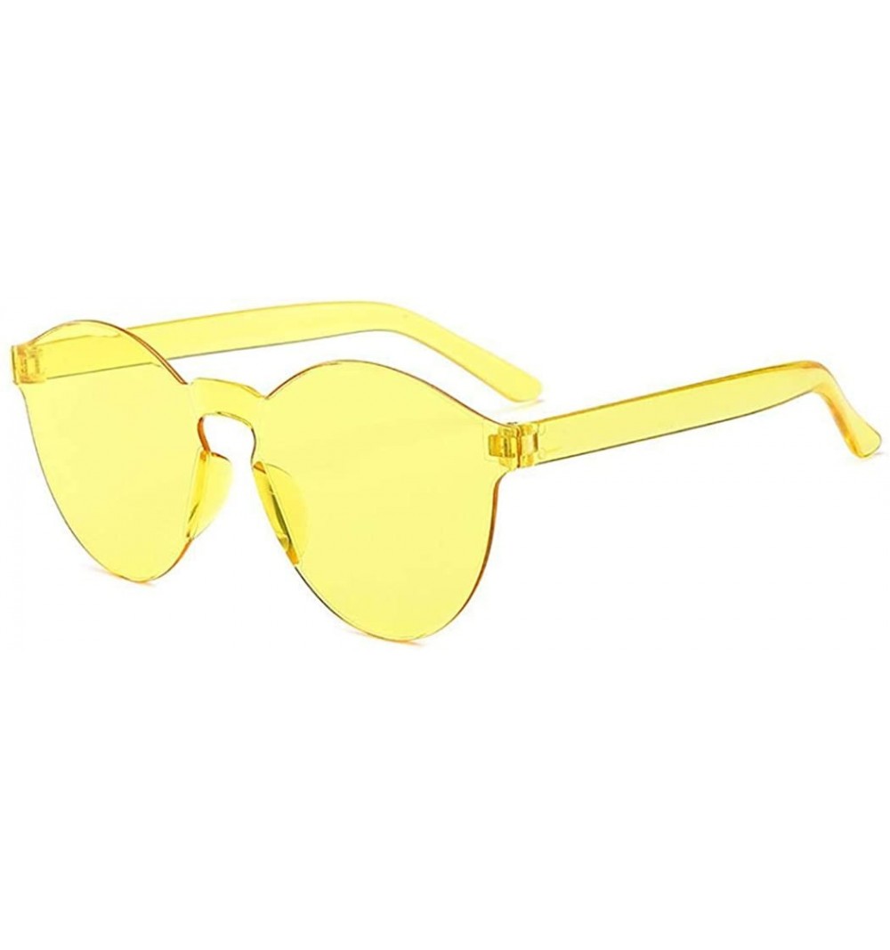 Round Unisex Fashion Candy Colors Round Outdoor Sunglasses Sunglasses - Light Yellow - C819033YA5R $19.10