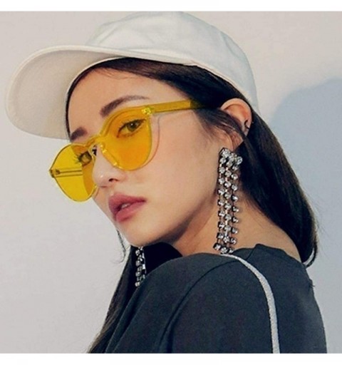 Round Unisex Fashion Candy Colors Round Outdoor Sunglasses Sunglasses - Light Yellow - C819033YA5R $19.10