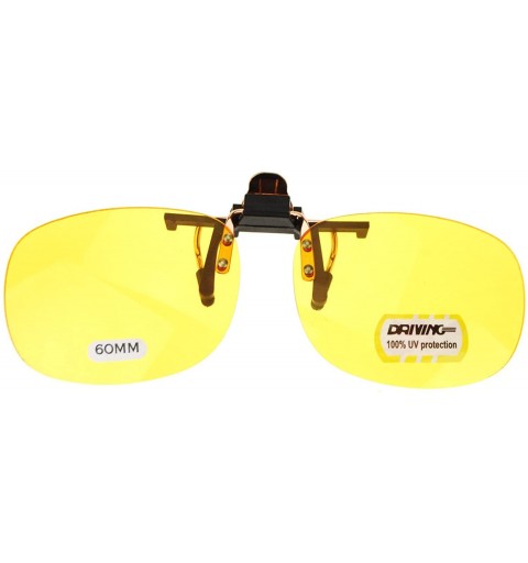 Rectangular Unisex Retro 44mm x 60mm Clip On Night Driving Yellow Lens Sunglasses Copper - C911TOO79XB $8.03