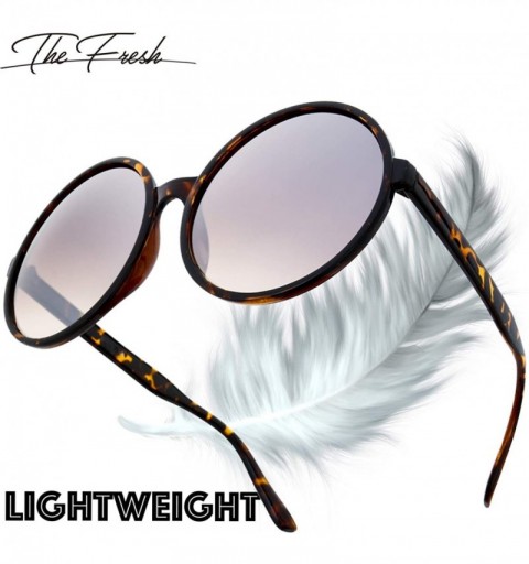 Wrap Retro Chunky Frame Ocean Colored Lens Oversized Round Sunglasses Gift Box - 6-tortoise - CP18EQ7Q5OA $13.03