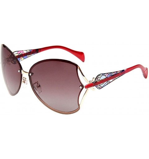 Oversized Womens Ladies Fashion Colorful Polarized Oversized Frame Driving UV400 Sunglasses - Red - CH18QYXH0GN $8.08