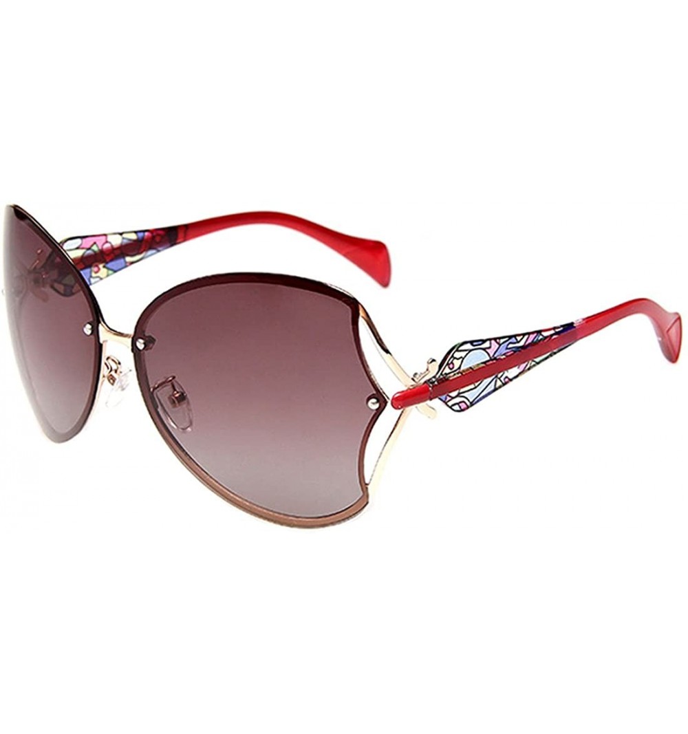 Oversized Womens Ladies Fashion Colorful Polarized Oversized Frame Driving UV400 Sunglasses - Red - CH18QYXH0GN $8.08